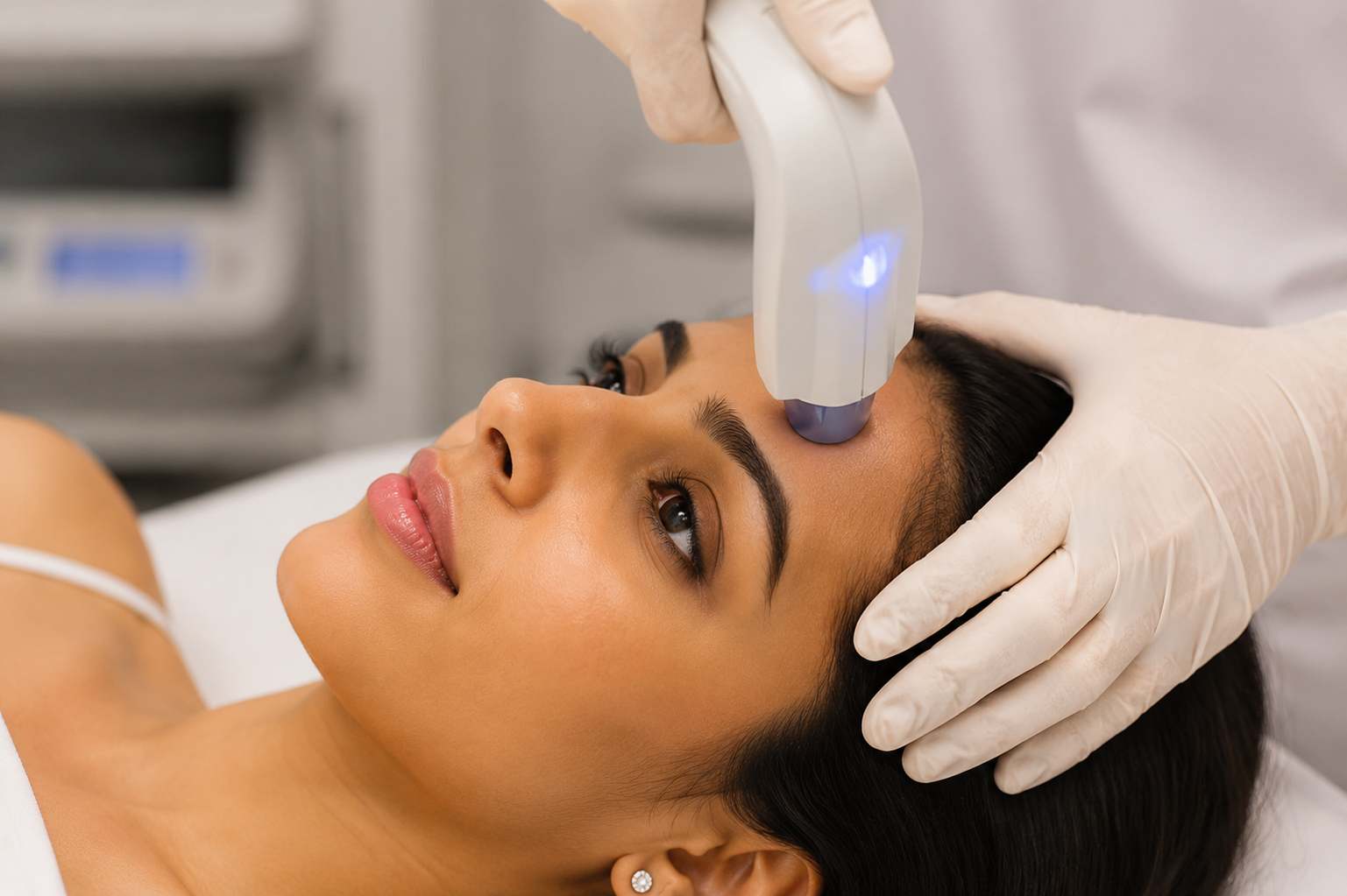 Treatment room at Dr Rams Skin Hair and Cosmetic Clinic